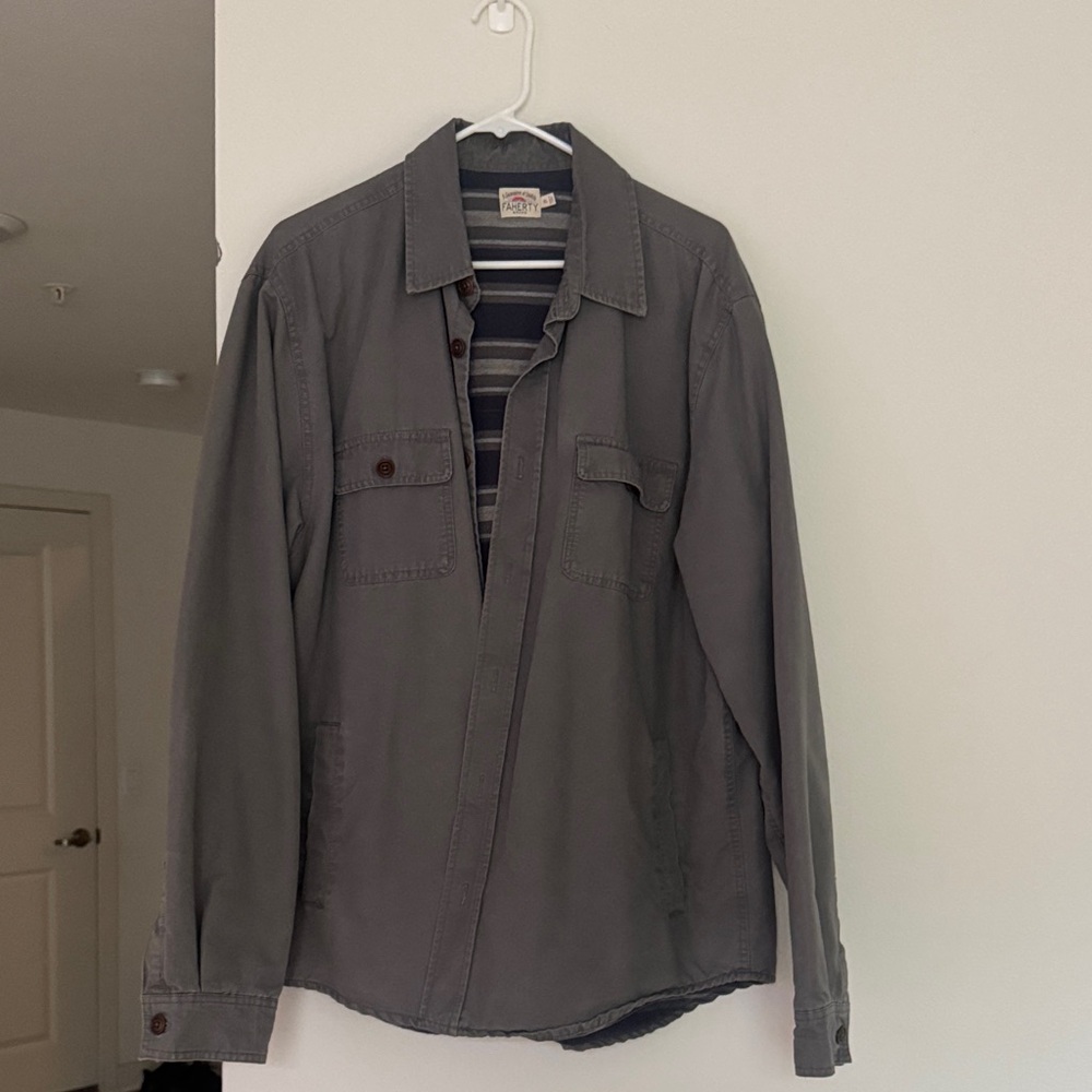 Faherty Men's Charcoal Shirt Jacket